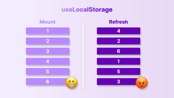 Using a useLocalStorage hook and rehydration