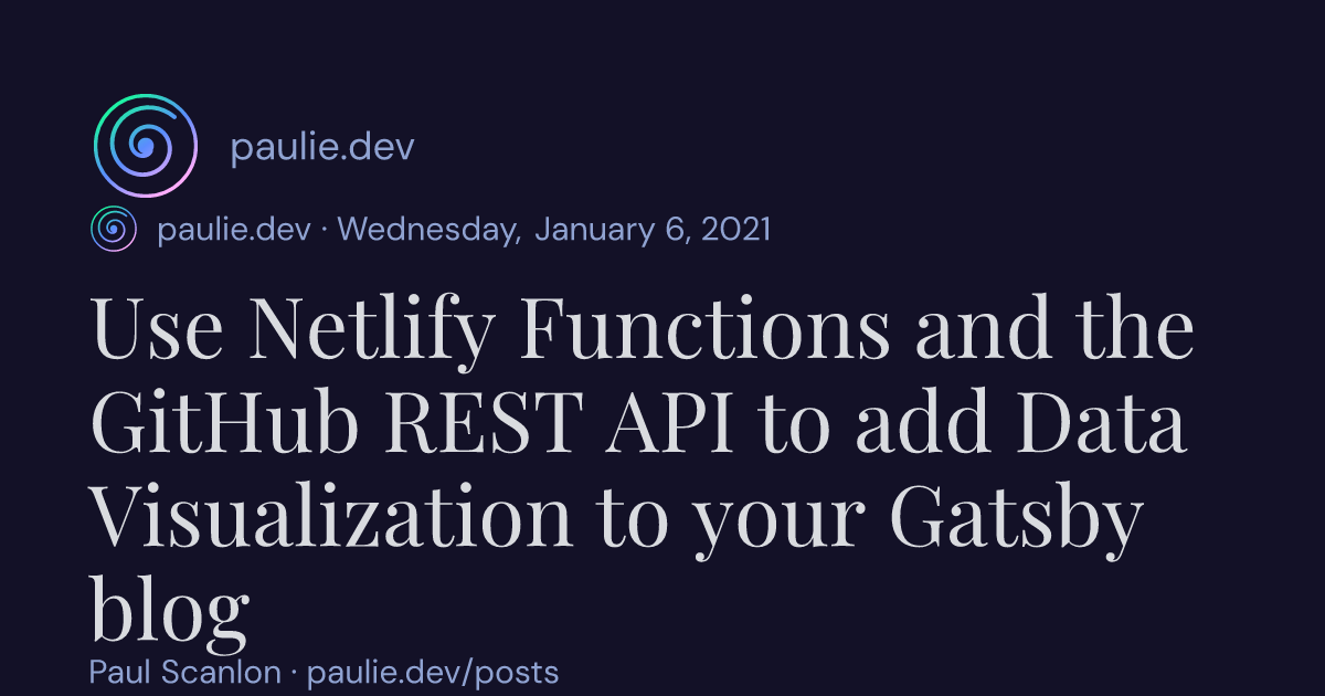 Paul Scanlon | Use Netlify Functions and the GitHub REST API to add ...